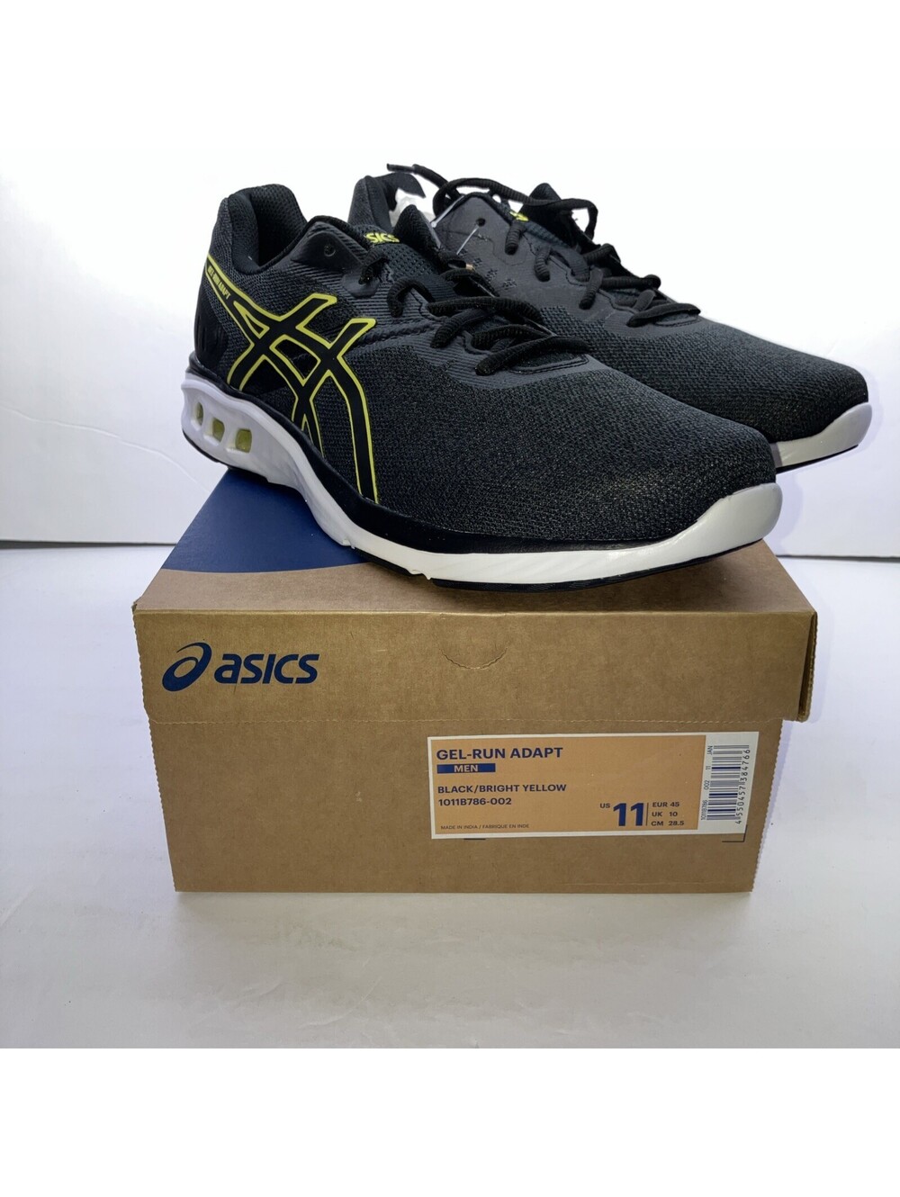 ASICS GEL-RUN ADAPT Black/Bright Yellow Men’s Size 11 Low Top 1011B786-002 NEW